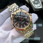 Copy Omega Seamaster Aqua Terra Two Tone Rose Gold Black Dial Watch 42mm